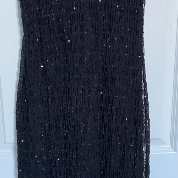 RALPH Ralph Lauren Black Vintage V-neck Sequin Sleeveless Dress 35693 - Picture 4 of 10